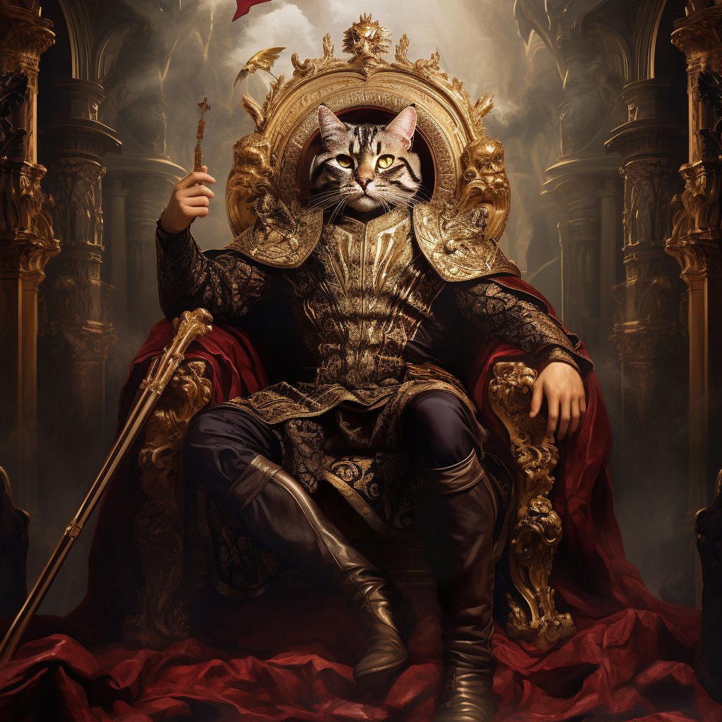 Regal Majesty Unleashed: Exquisite Pet Portrait for Furryroyal