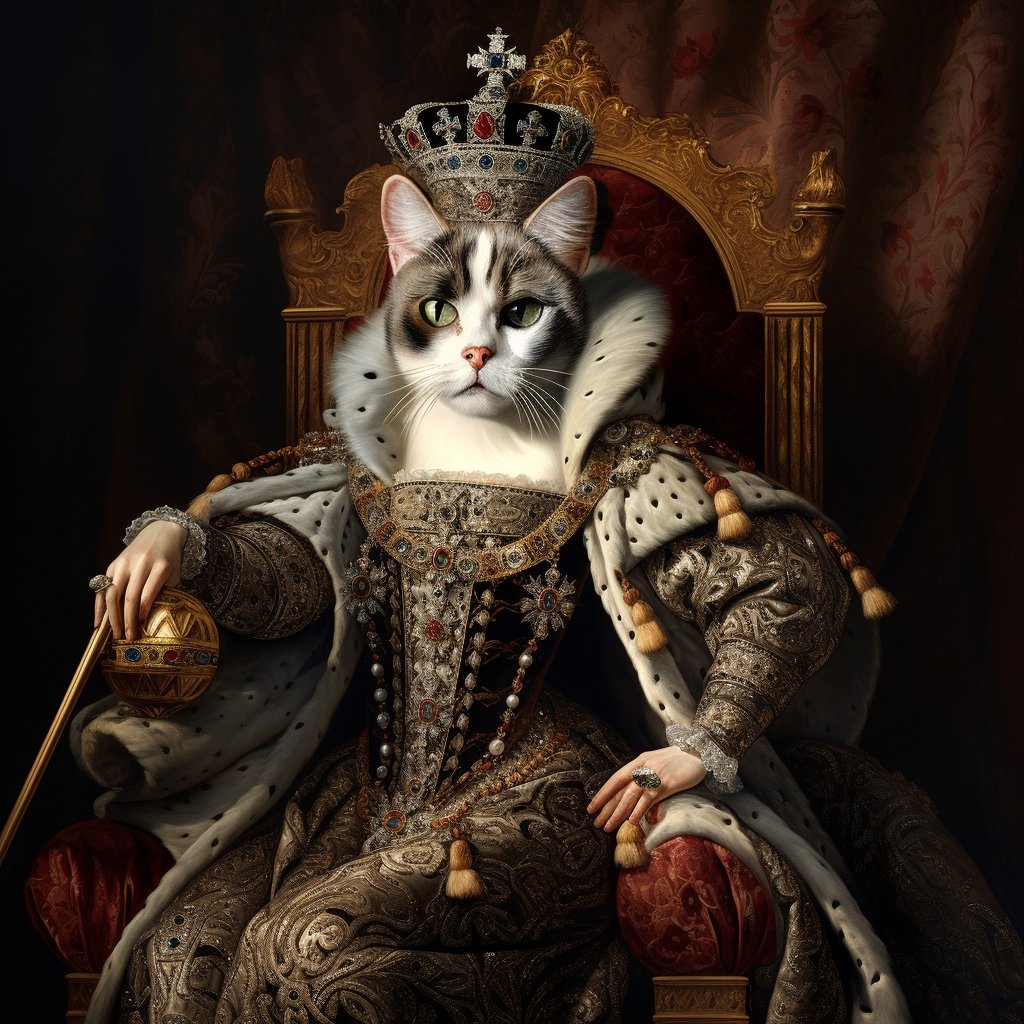 Royal Renaissance: Animal Portrait Paintings Featuring Furryroyal