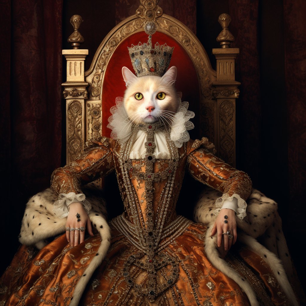 Noble Renaissance: A Renaissance Pet Portrait of Furryroyal's Aristocratic Essence