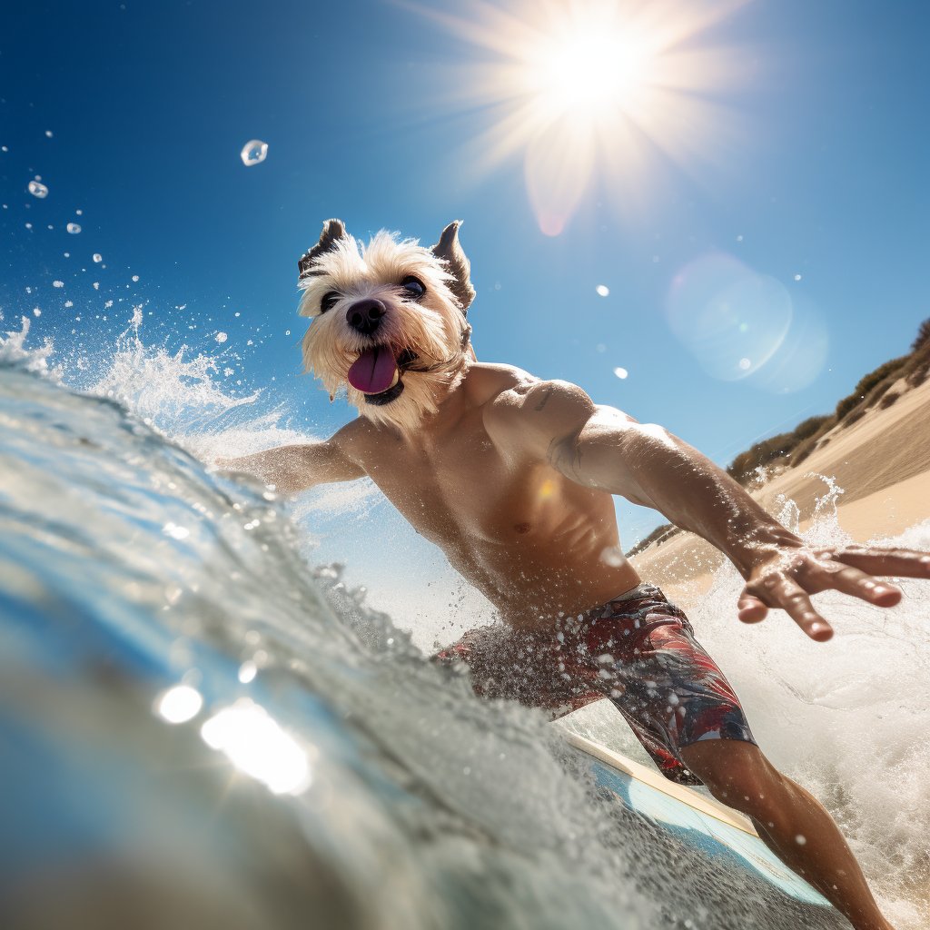 Sea Breeze Snuggles: Custom Dog Blanket for Surf-Loving Paws