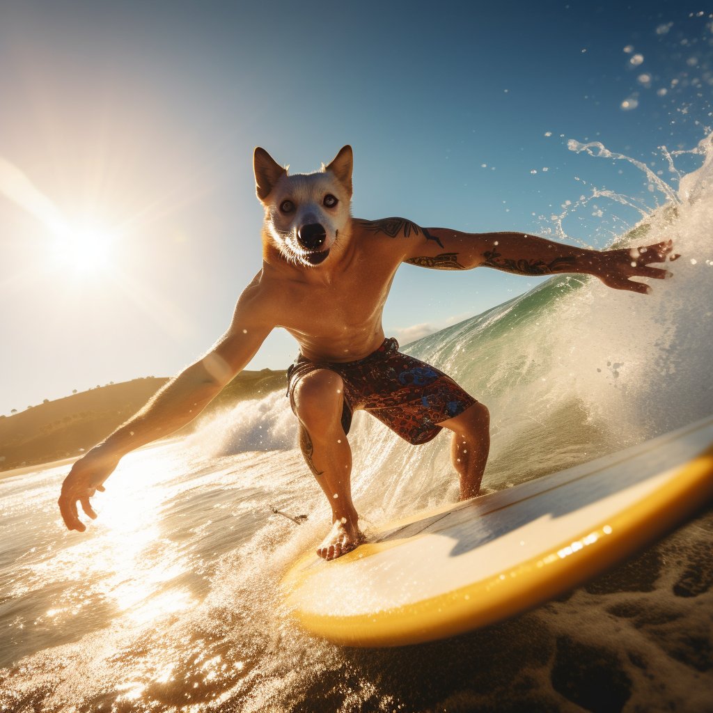 Sea-Soaked Smiles: Furryroyal's Dog Face Pic in Surfing Bliss