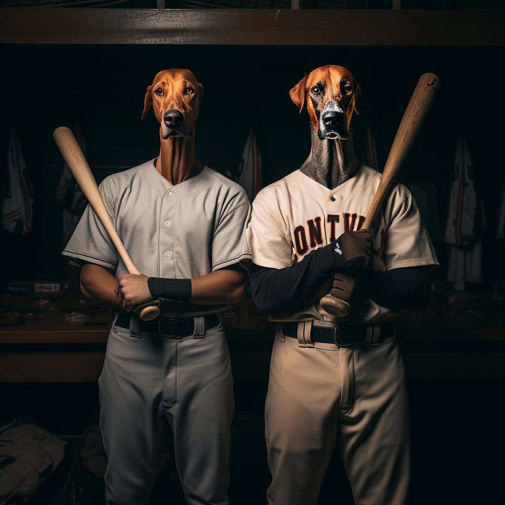 Priceless Partnership: Furryroyal's Baseball Bond in a Dog Portrait