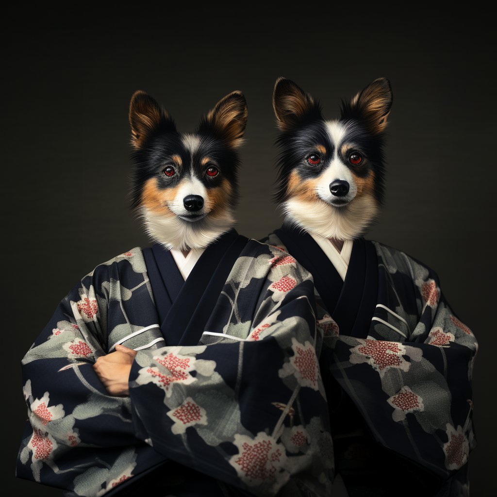 Victorian Elegance: Furryroyal's Japanese-themed Pet Portraits in a Regal Setting