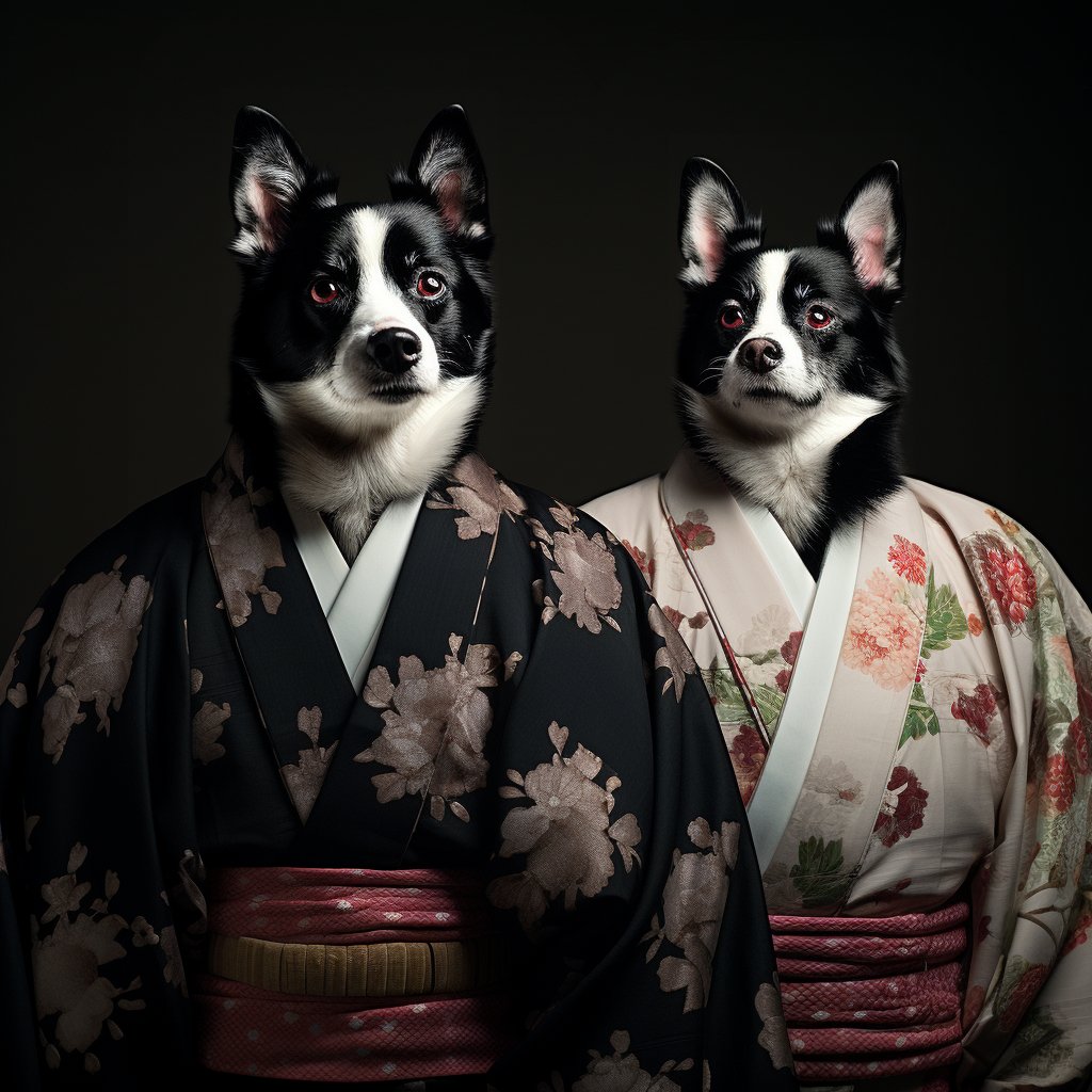 Regal Canine Elegance: Japanese Royalty in Dog Portraiture