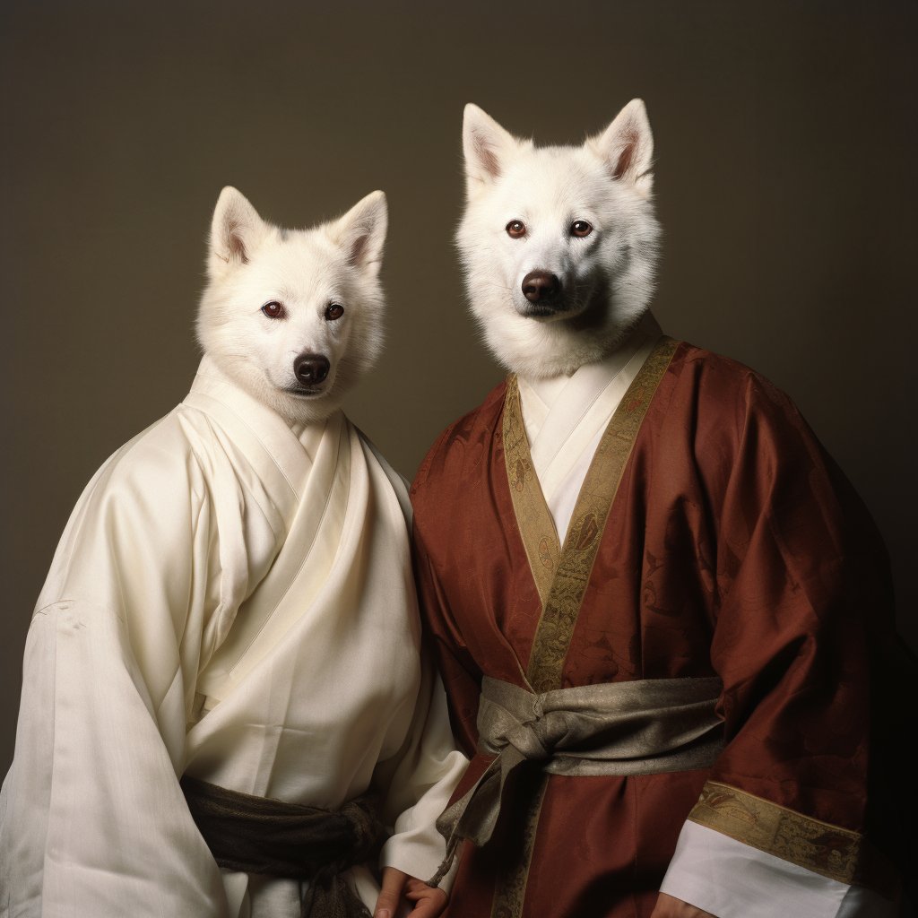 Walls of Elegance: Japanese-themed Dog Portraits as Exquisite Wall Art