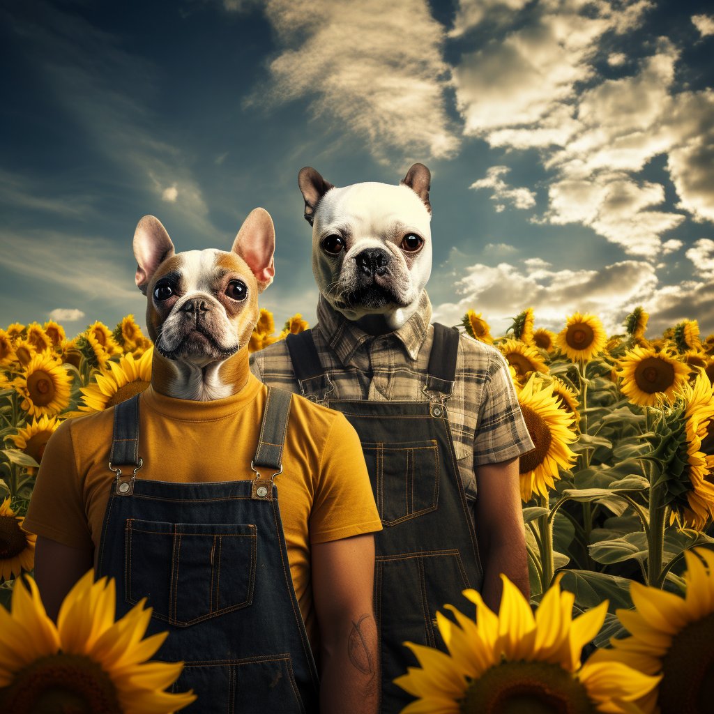 Gifts of Greenery: Sunflower Harvesters in Pet Portrait Splendor