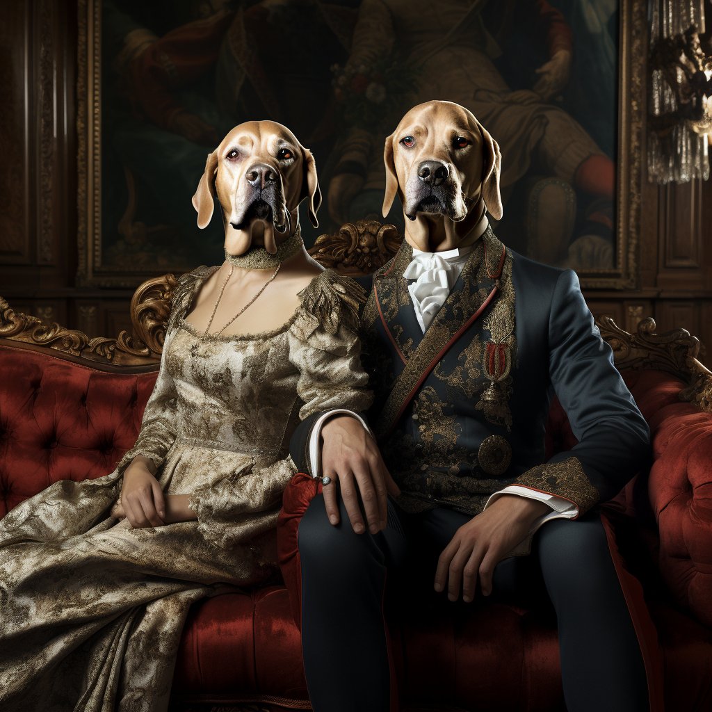 Canine Comrades of Renaissance Renown: Furryroyal's Custom Dual Portrait
