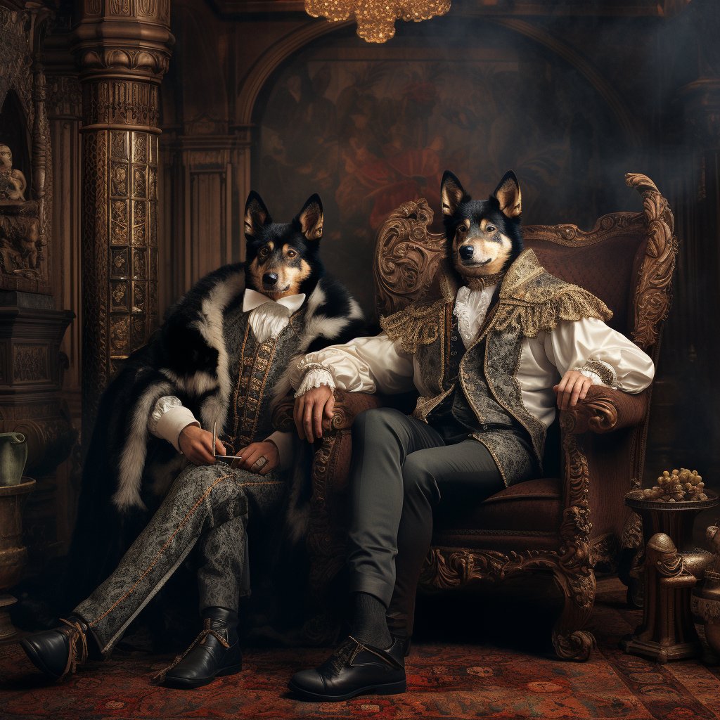Wall of Canine Opulence: Furryroyal's Artistic Presence