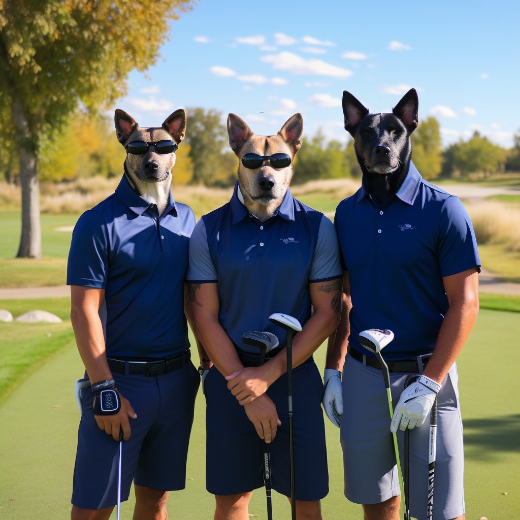 Furryroyal's Brush with Golf Greatness: Portrait in Oil on Canvas