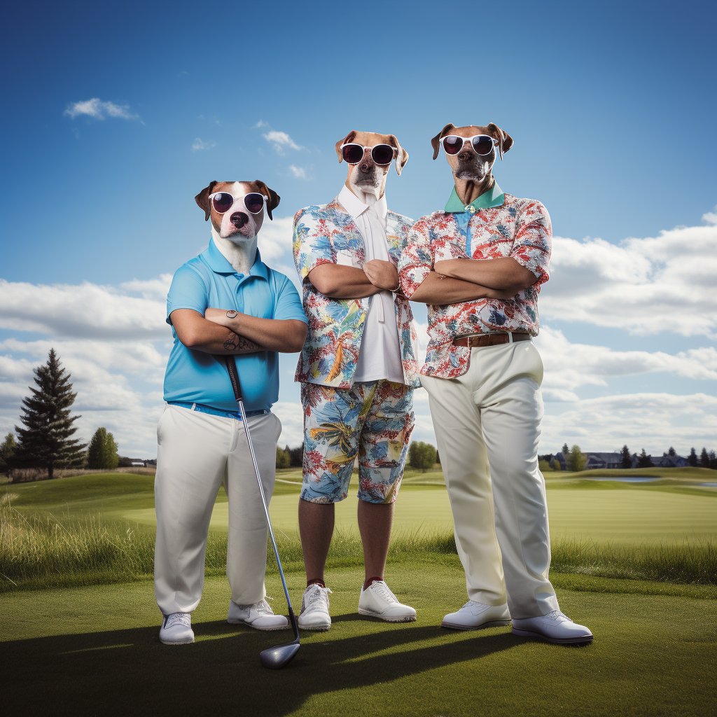 Furry Golf Ties: A Canvas Tapestry of Family and Outdoor Joy