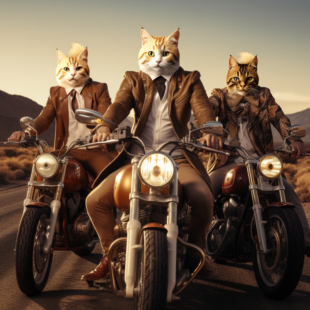 Canvas Chronicle: Furryroyal's Self-Portrait in Motorcycling Majesty