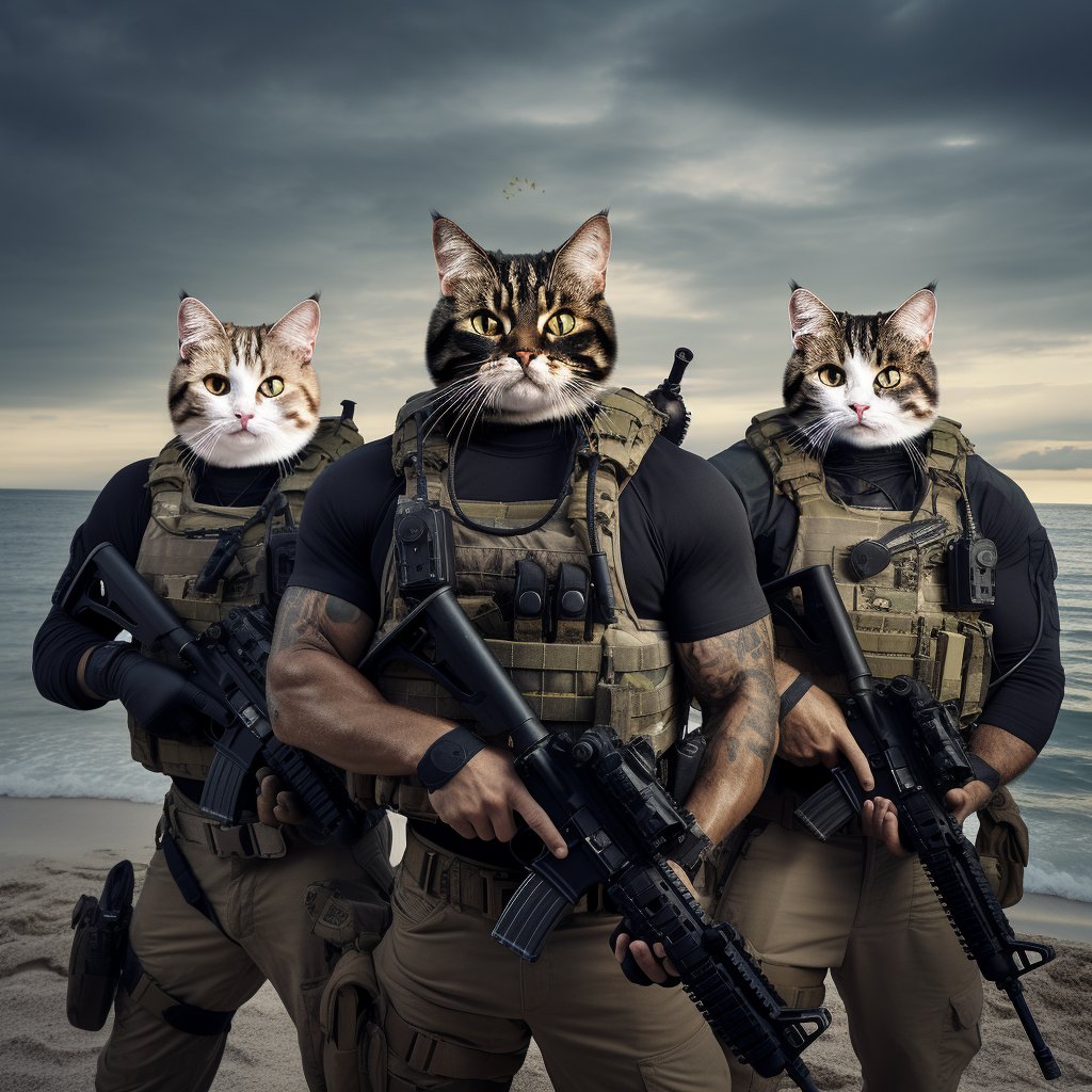 Cat's Command: Furryroyal's Self-Portrait in Naval Glory