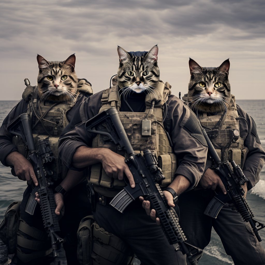Naval Legends: Furryroyal's Famous Cat Portraits Chronicles Brotherhood at Sea