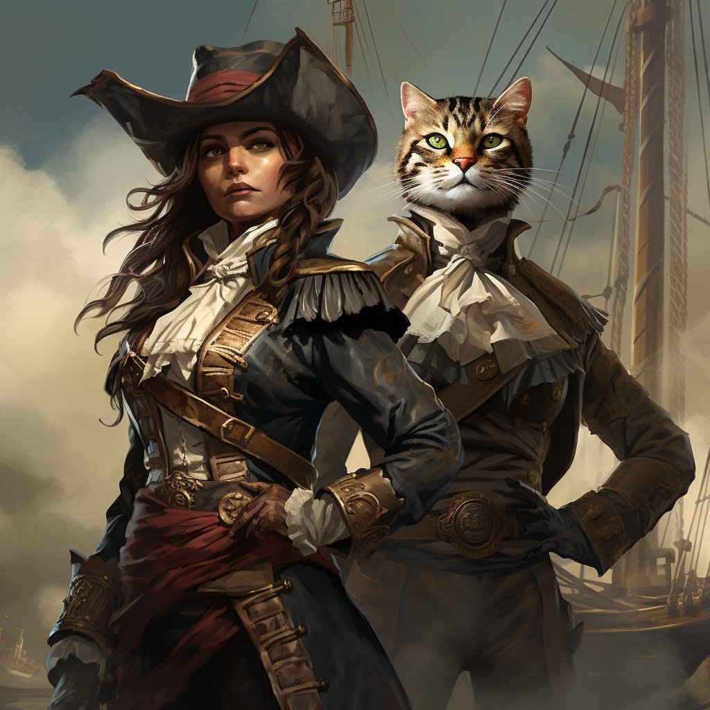 Seafaring Symphony: Large Paintings for Sale, Featuring Furryroyal's Nautical Nobility