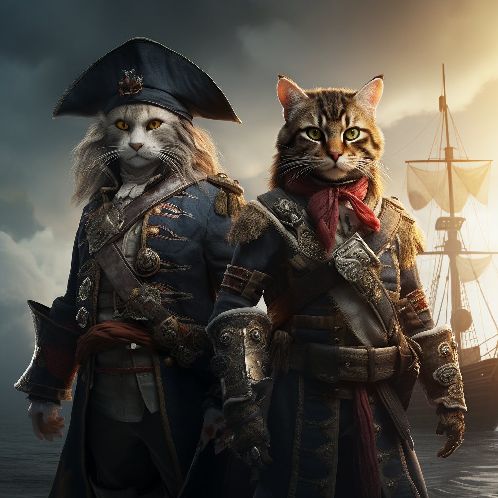 Furryroyal's Pirate Crew Transformed with Online Photo to Painting Converter