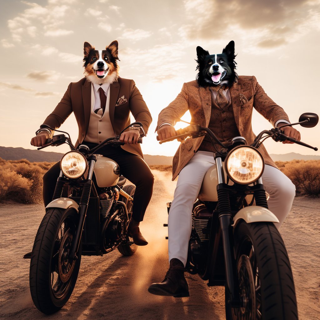 Artificially Intelligent Pet Poise: Furryroyal's Motorcycle Marvel in AI Expression