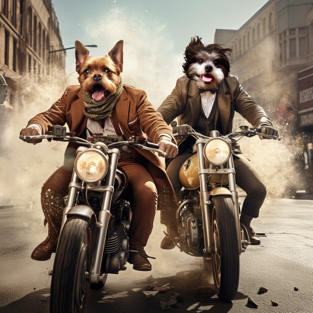 Furryroyal's Motorcycle Mastery in Oil Painting Opulence