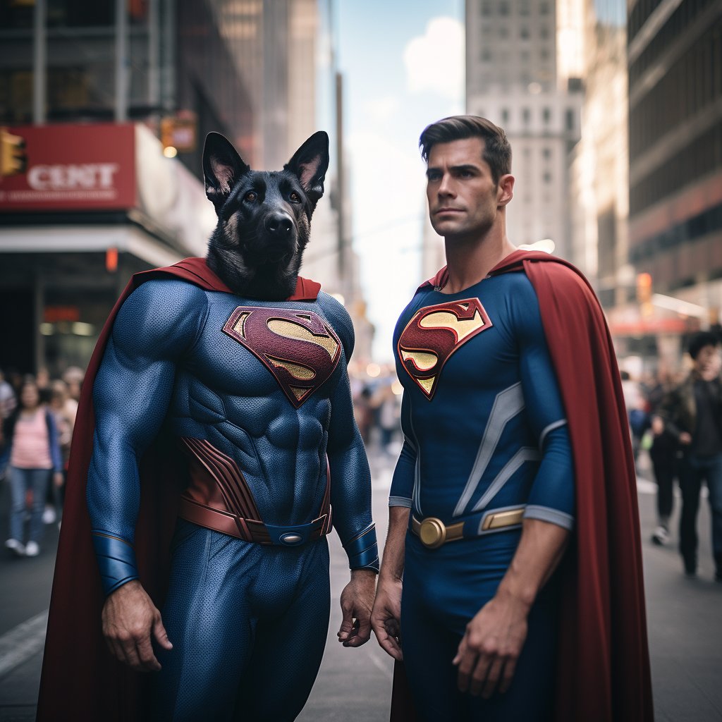 Digital Canine Marvel: Transforming Your Pet into a Superhero Masterpiece