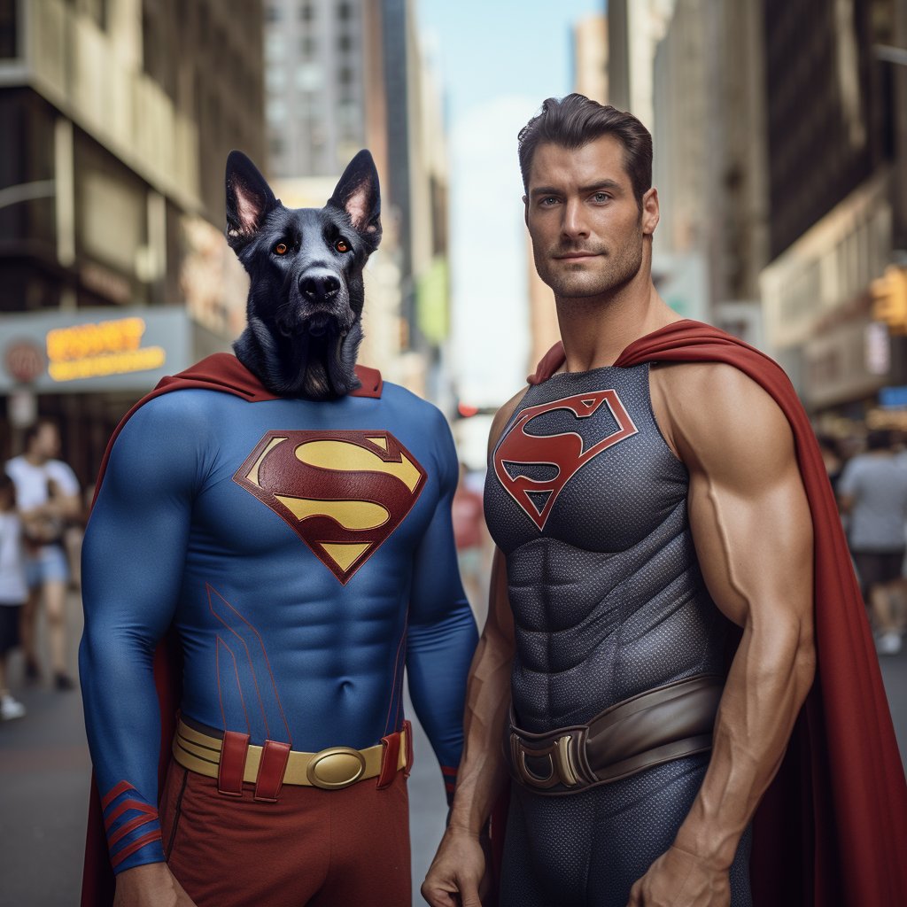 Paws and Pixels: Custom Dog Pictures Print for Your Superhero Sidekick
