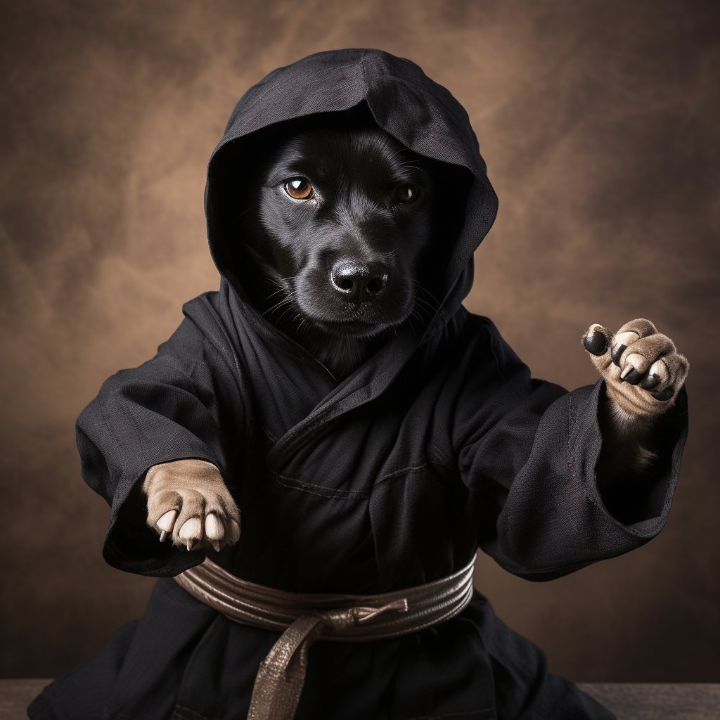 Ninja Paws Unleashed: Puppy Dog Paw Print Portrait