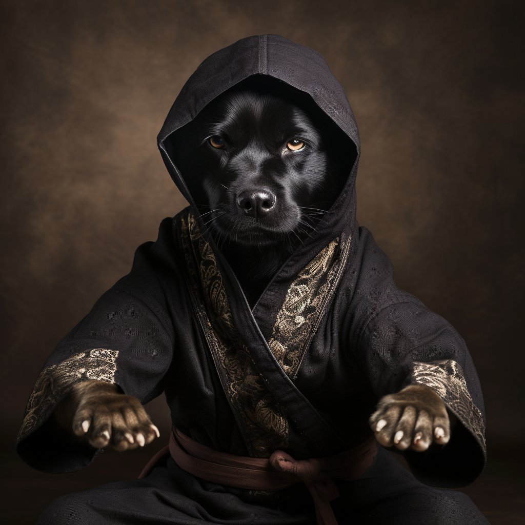 Silhouette Ninja: Custom SVG Dog Print Portrait