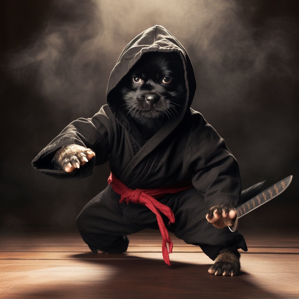 Ninja Essence Unleashed: Get a Portrait of Your Dog in Martial Arts Glory