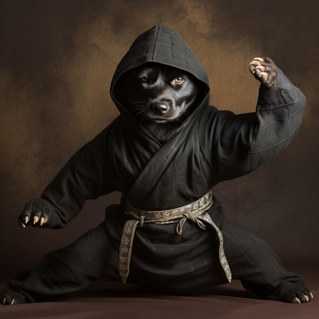 Ninja Magic Unleashed: Photoshop Dog Portrait Mastery