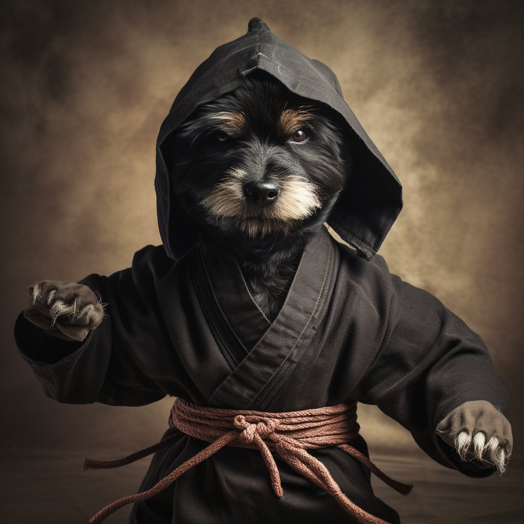 Canvas of Ninja Memories: Portrait of Dog from Photo