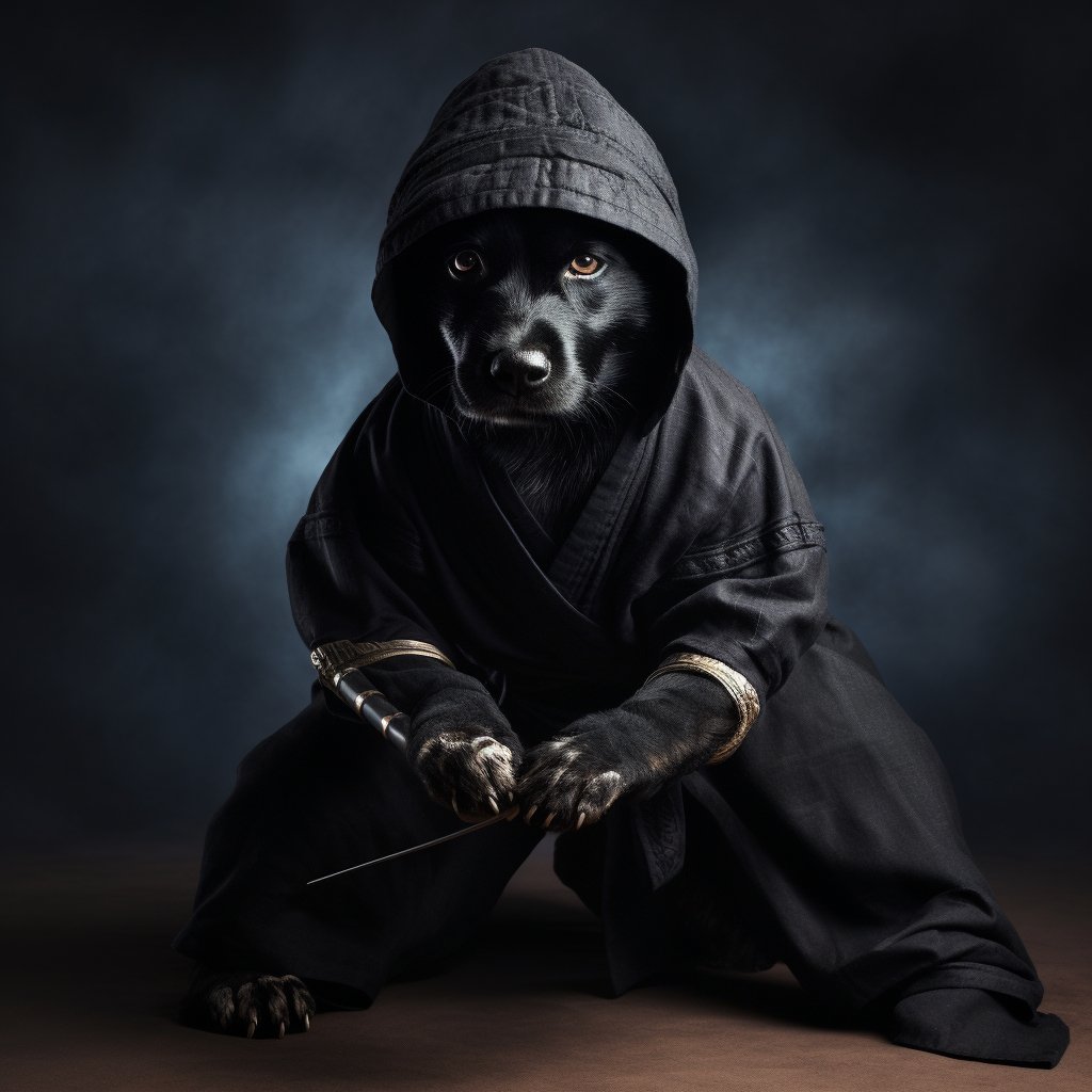 Ninja Duo: Portrait with Dog Photography Extravaganza
