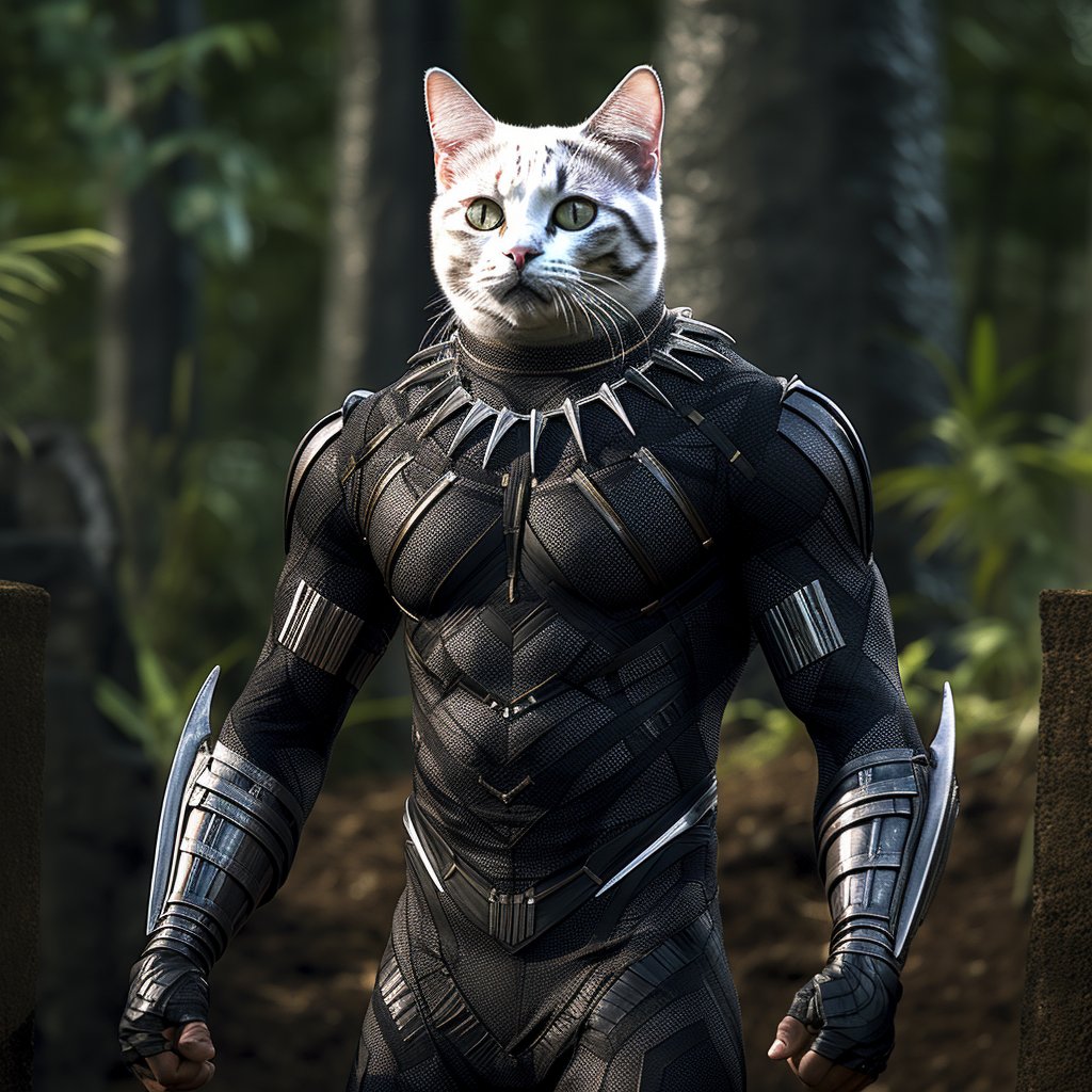 Regal Panther Prowess: Portrait of Man with Black Panther Pet