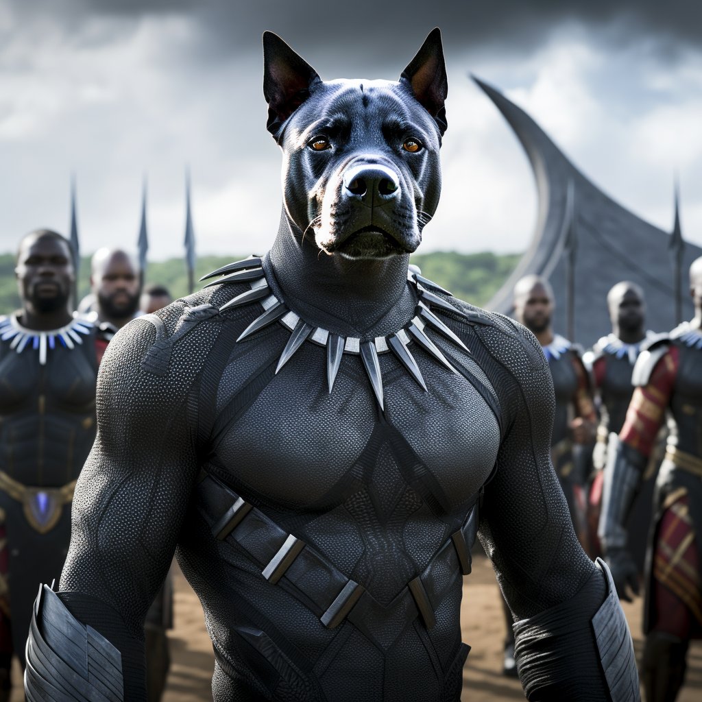 Superheroic Family Paws: Striking Poses with Marvel's Black Panther