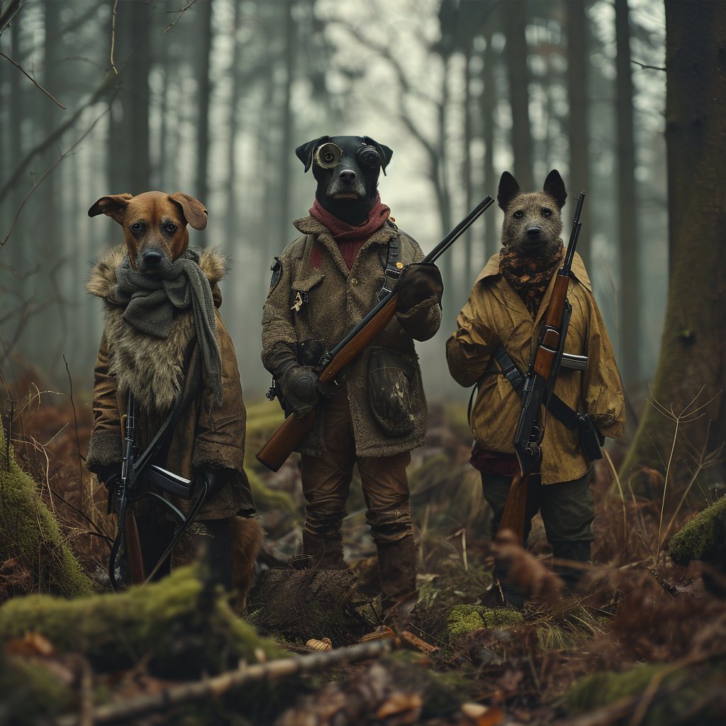 British Woodland Noble: Custom Dog Portraits Tailored in the UK