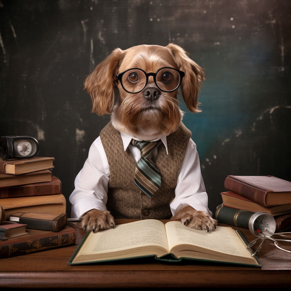 Animated Wisdom: A Canine Classroom Chronicles Portrait