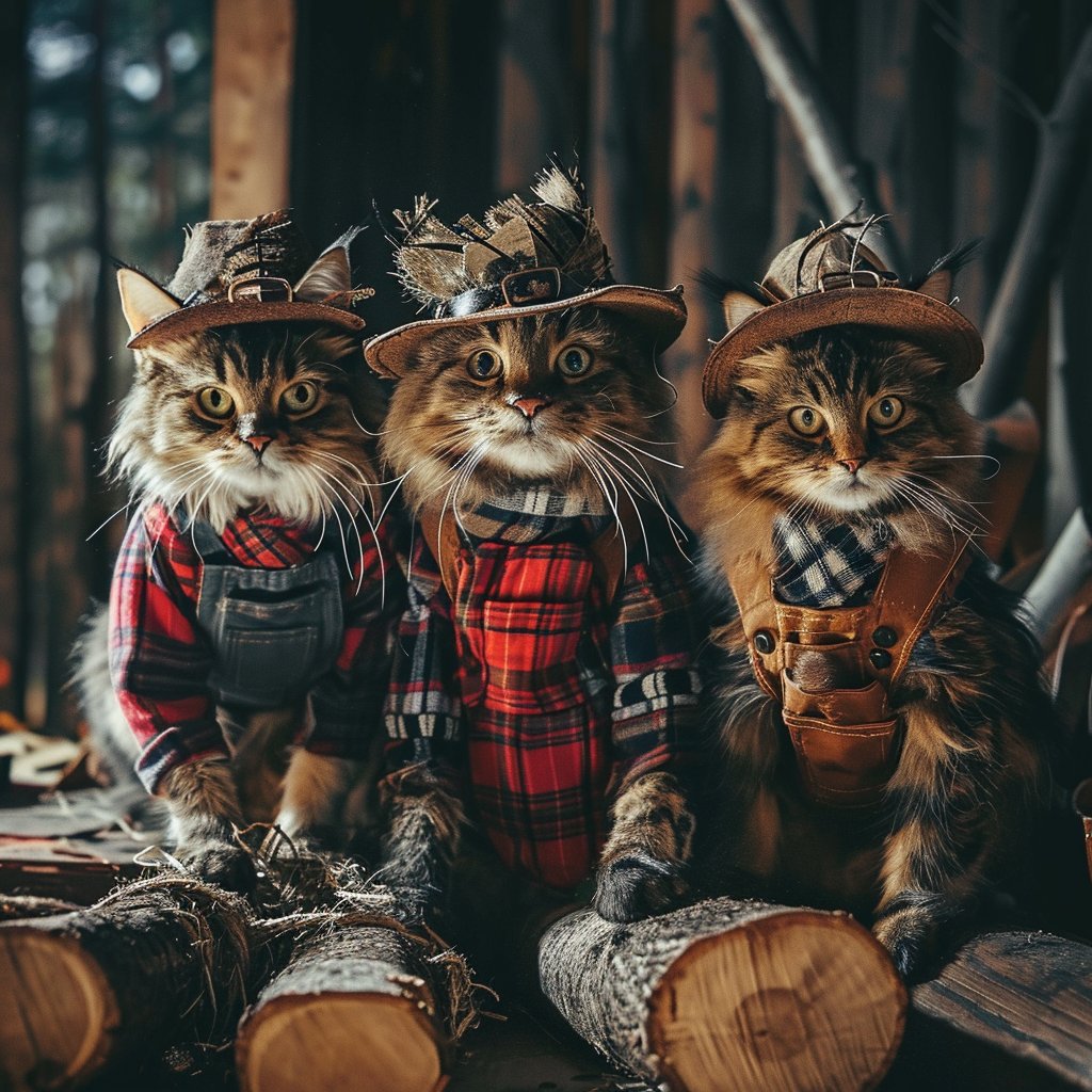 Whiskers and Woodland: Custom Dog Portraits in Lumberjack Attire
