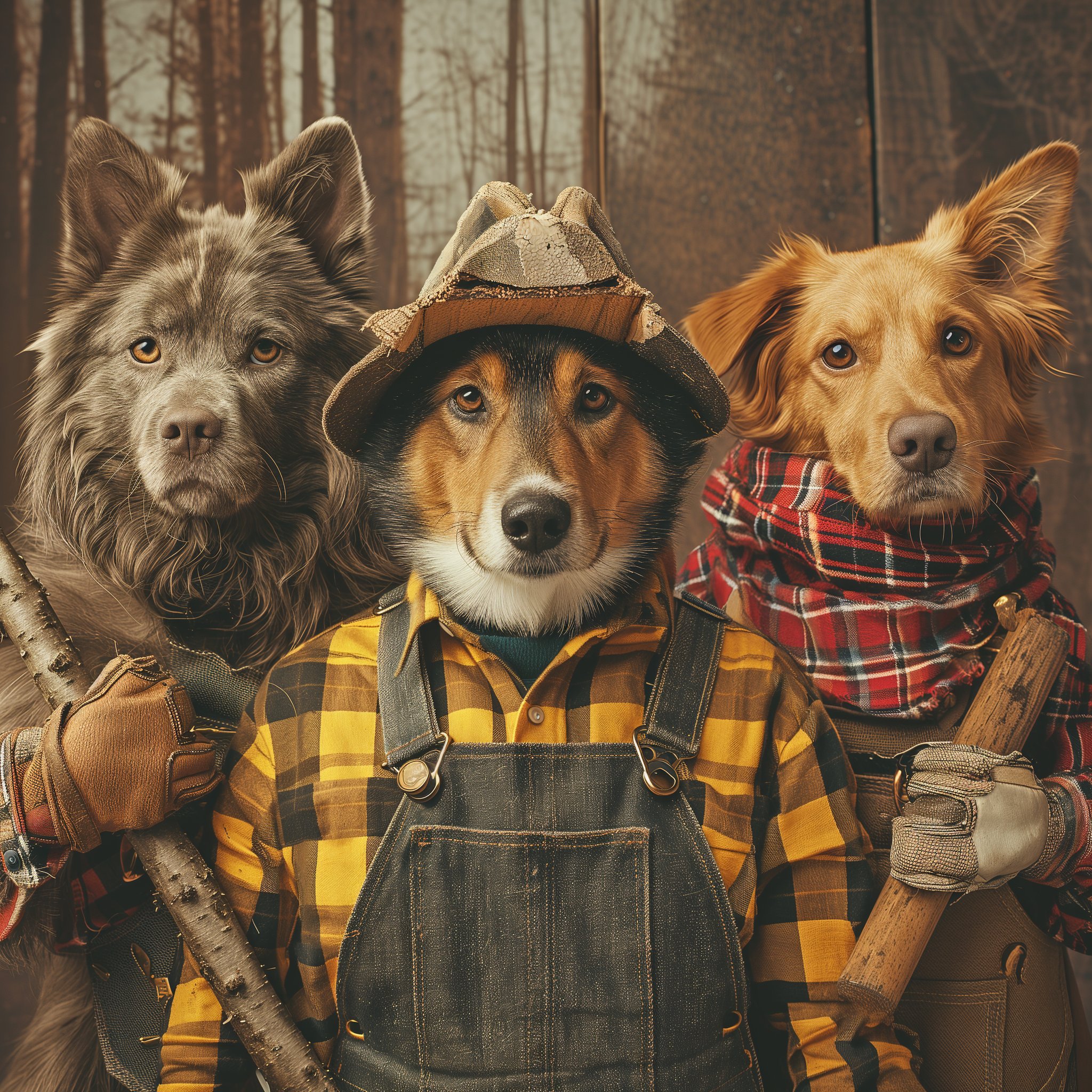 Barkday Extravaganza: Lumberjack-Themed Dog Birthday Portrait