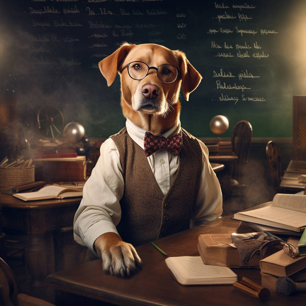 A Scholar's Showcase: Best Custom Dog Portraits for the Astute Educator