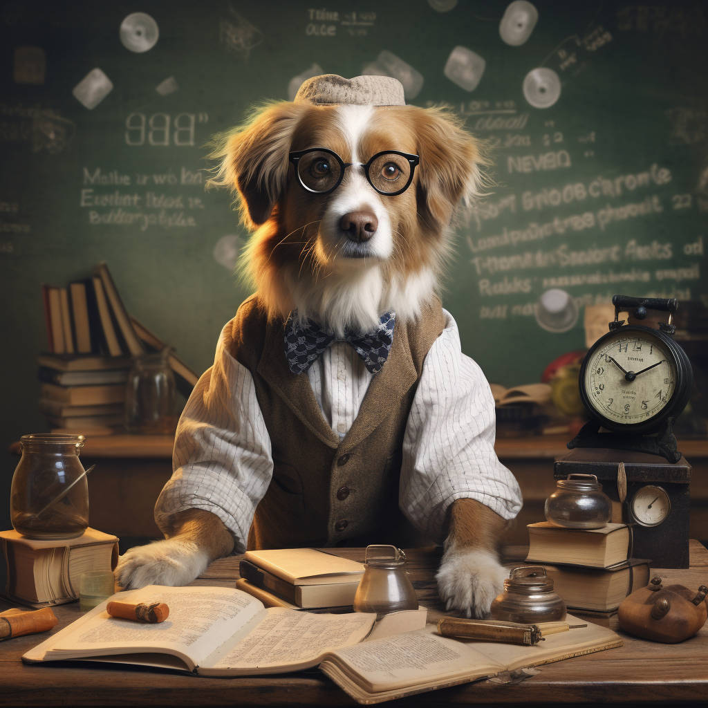 Teacher-Themed Pet Portraits: Portrait Dog Painting Excellence