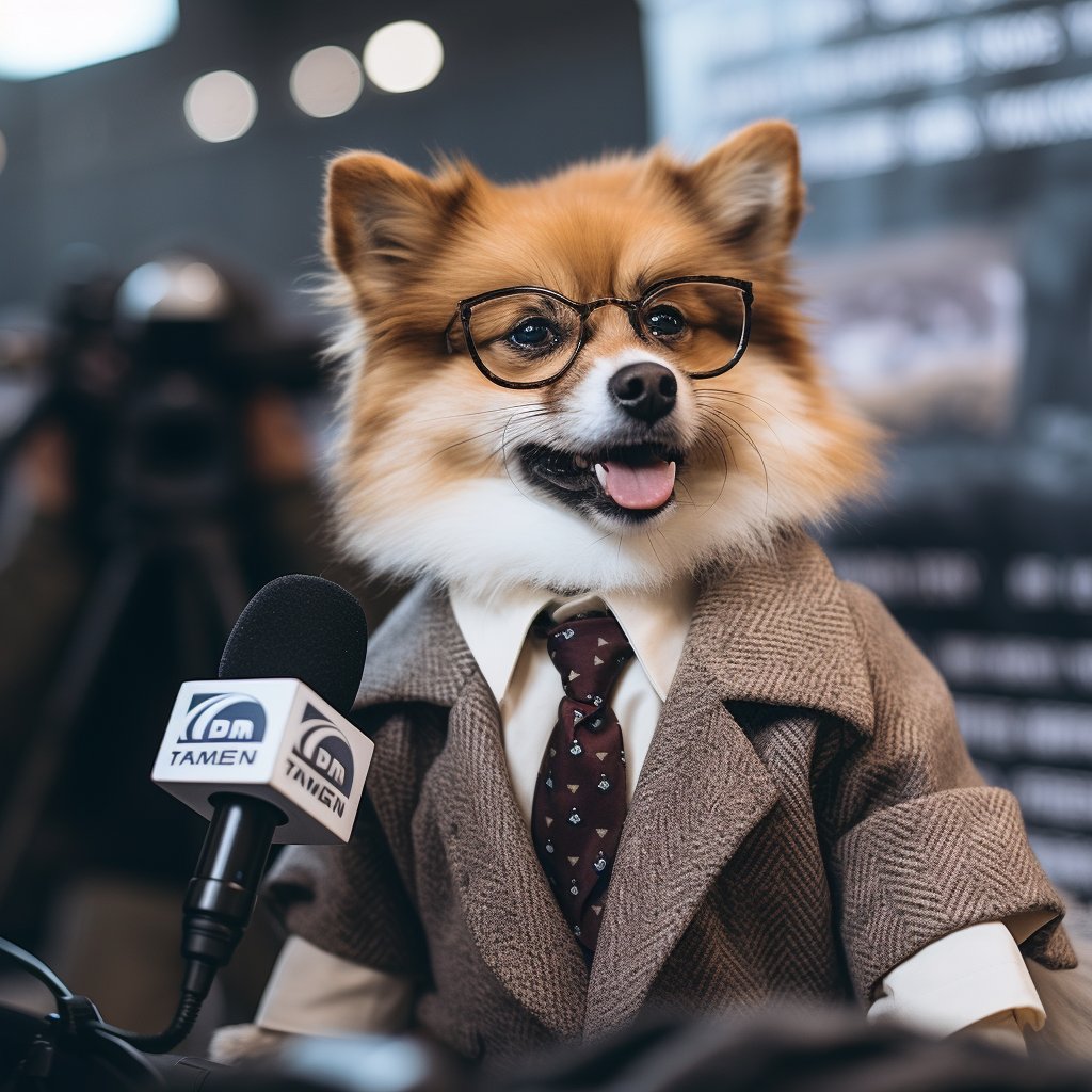 Festive Furry Chronicles: Christmas Canvas for Your Canine Journalist