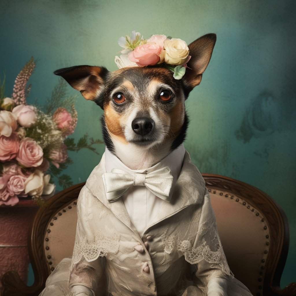 Majestic Paws in Bridal Splendor: Gifts for Large Dogs Canvas