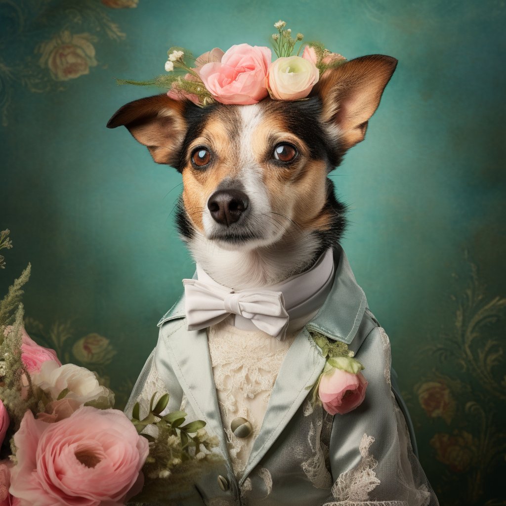 Bridal Farewell Blooms: Pet Passing Tribute Canvas