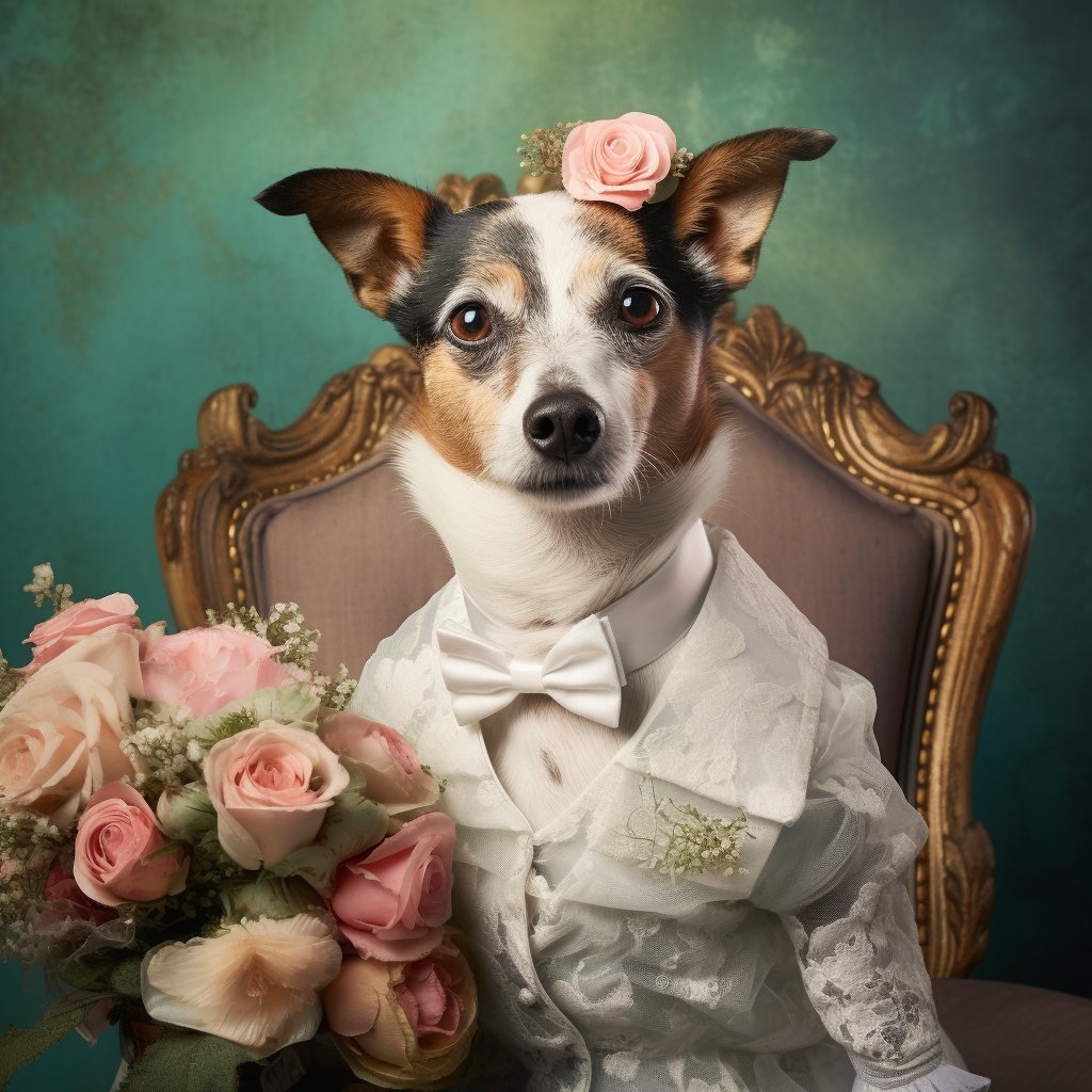 Petal Whispers: Bridal Tribute to Passed Pets Canvas