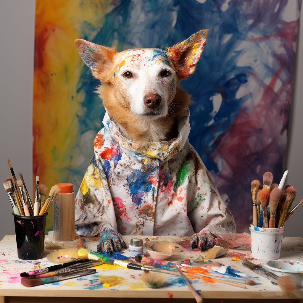 Painter's Pawfect Gift: Dog Dad Canvas Masterpiece