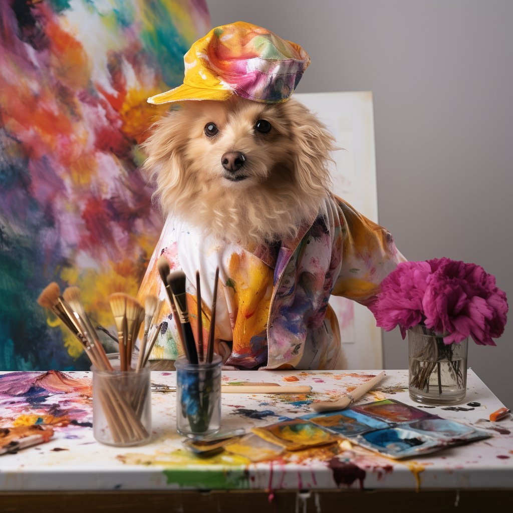 Pet Lover's Palette: Personalized Painter's Canvas