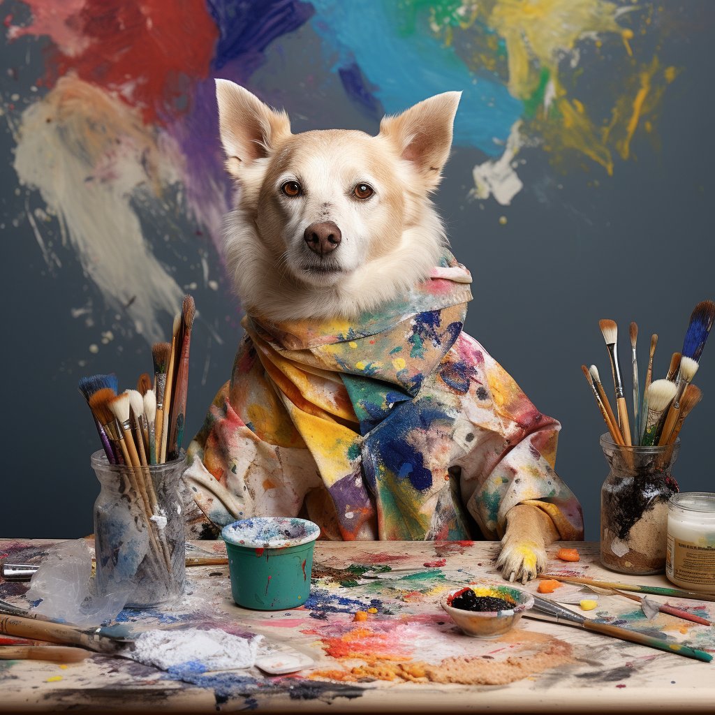 Painterly Love: Dog Mom Canvas Delight