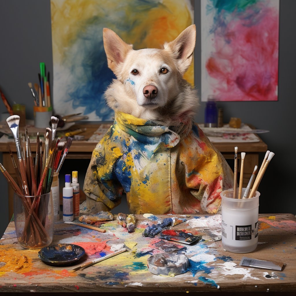 Pawtraits for the Grand Artist: Dog Grandpa's Delight Canvas