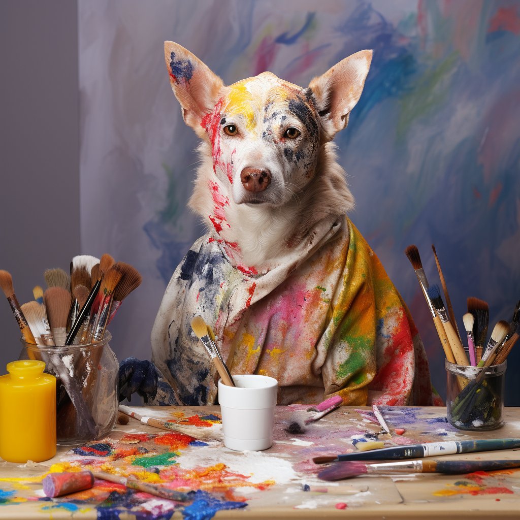 Painter's Comfort: Sympathy Canvas for Dog Loss