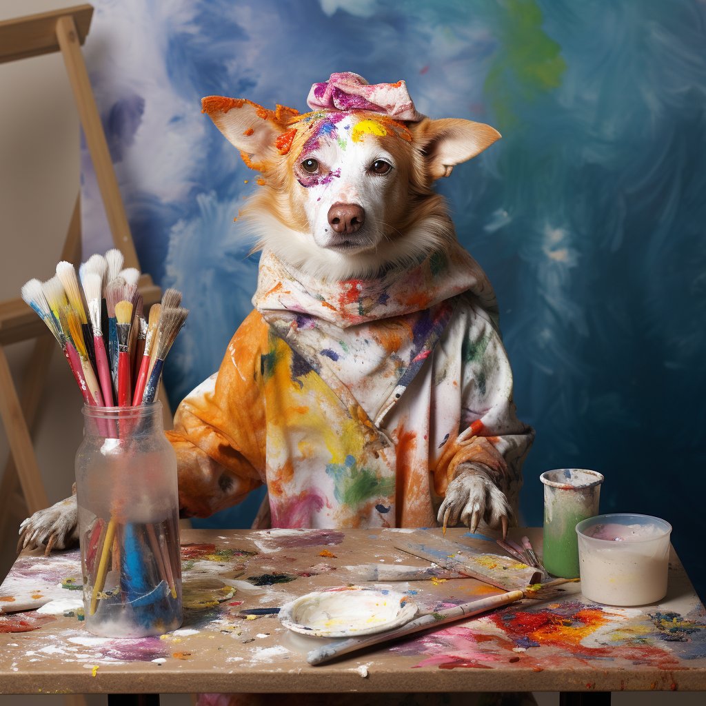 Puppy Paint: Adorable Ornaments in a Painter's Studio