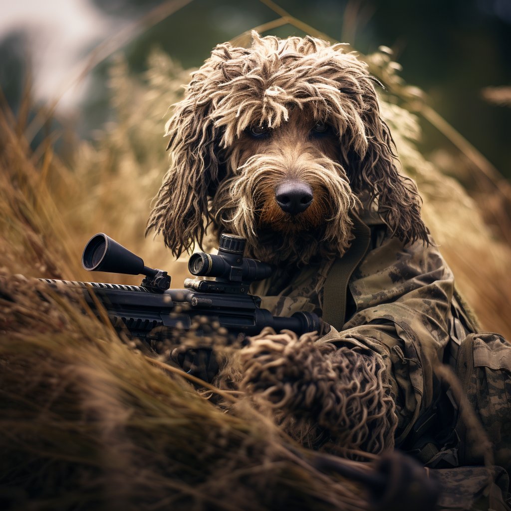 Commando Canine Chronicles: Military Dog in Action Portrait