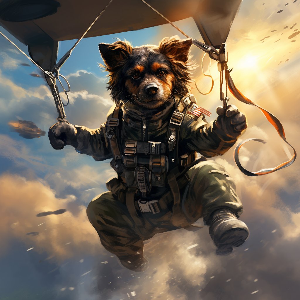 Airborne Aristocrat: Pet Paratrooper Portrait