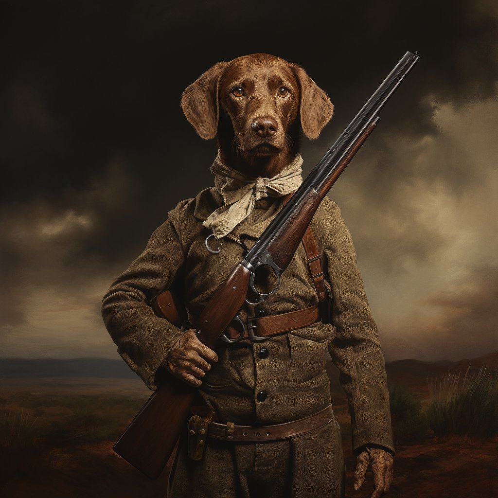 Adorable Sharpshooter: Custom Pet Canvas Portrait